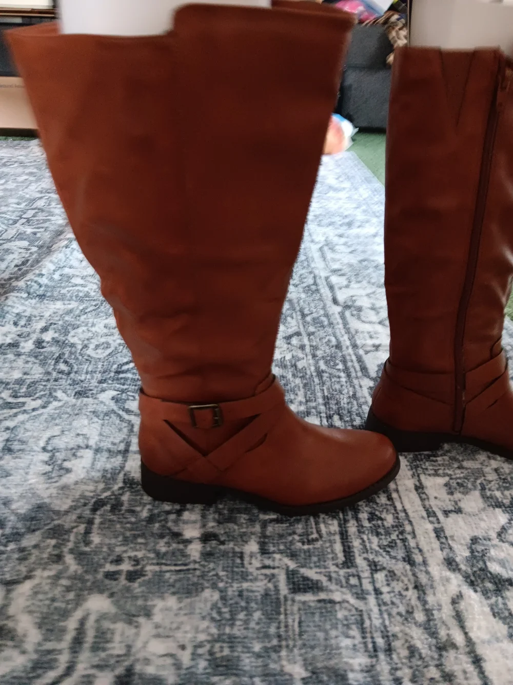 Women's Tall Brown Leather Riding Boots Style & Co Size 7
